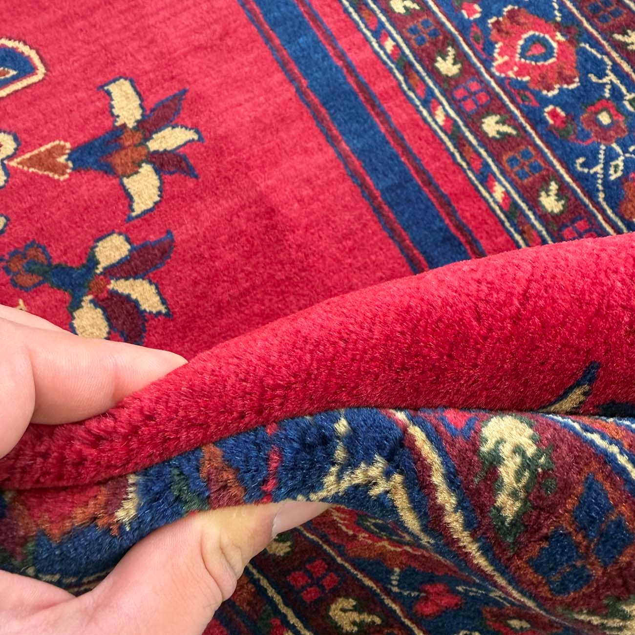 El Dokuma Kırmızı Afgan Bilicik Seccade Yün Halı (90x125 cm) - Görsel 4