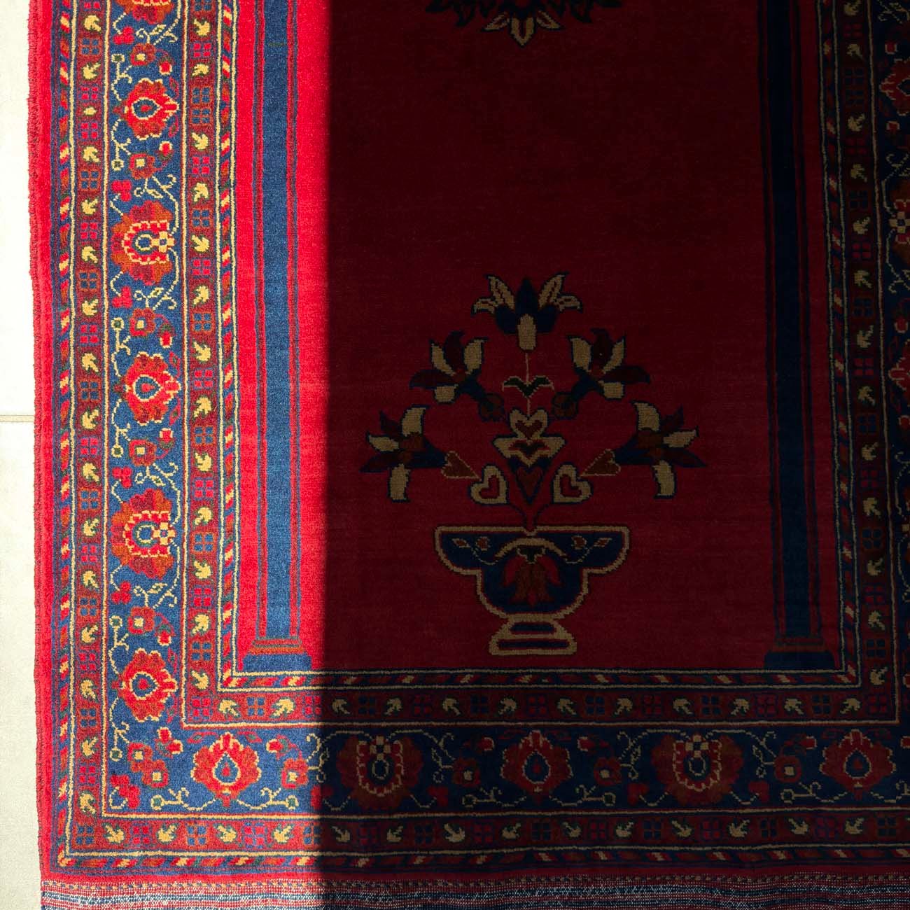 El Dokuma Kırmızı Afgan Bilicik Seccade Yün Halı (90x125 cm) - Görsel 3