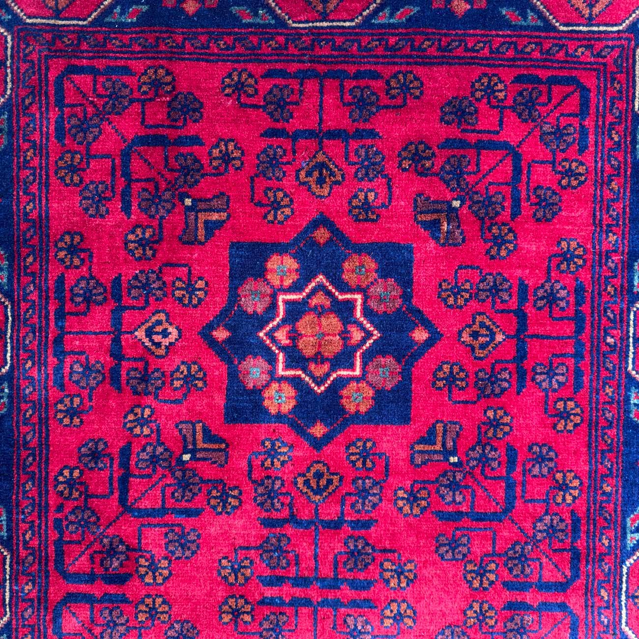El Dokuma Kırmızı Afgan Yün Halı (80x120 cm) - Görsel 8