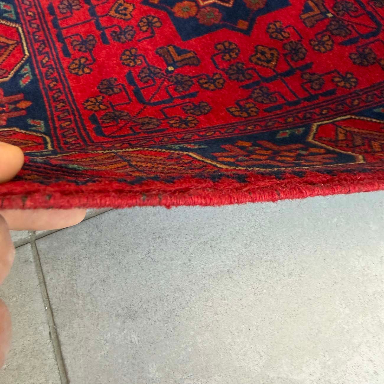 El Dokuma Kırmızı Afgan Yün Halı (80x120 cm) - Görsel 7