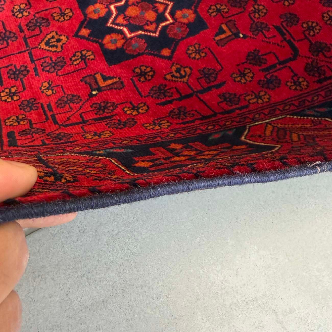 El Dokuma Kırmızı Afgan Yün Halı (80x120 cm) - Görsel 8