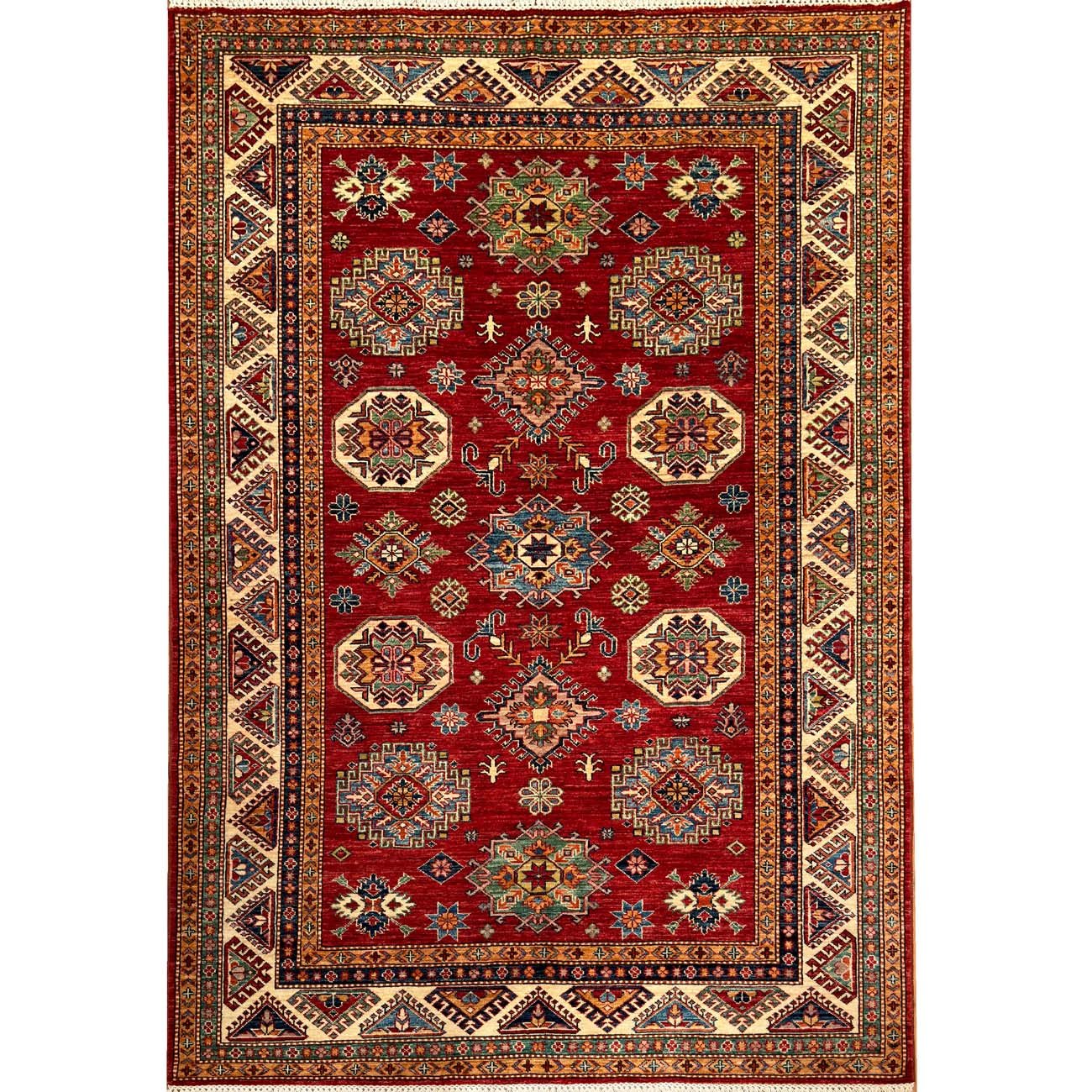El Dokuma Kırmızı Kazak Yün Halı (170x235 cm)