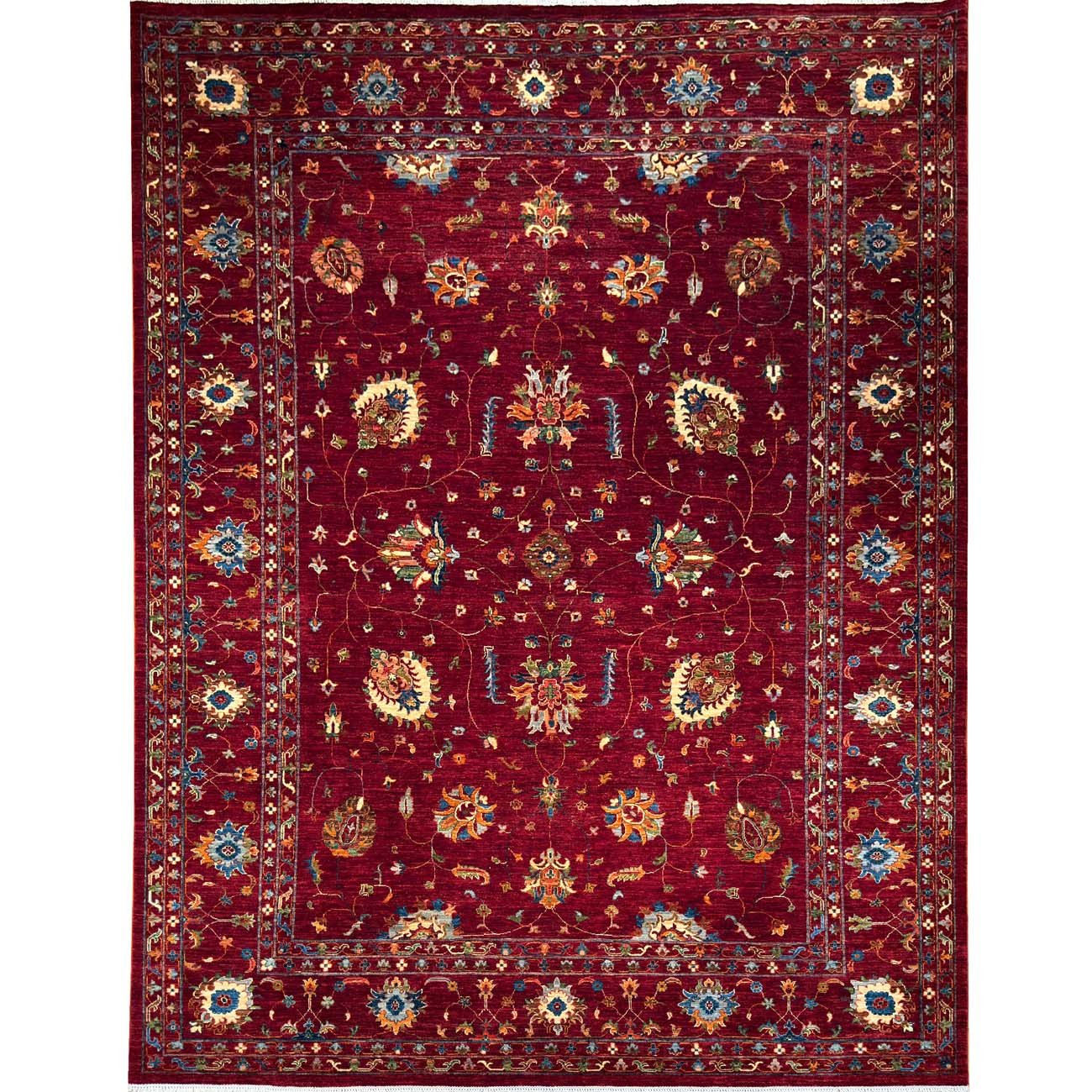 El Dokuma Kırmızı Sultani Yün Halı (280x370 cm)